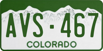 CO license plate AVS467