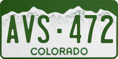 CO license plate AVS472
