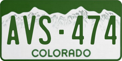 CO license plate AVS474