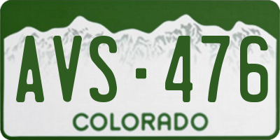 CO license plate AVS476