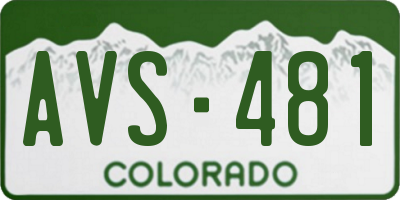 CO license plate AVS481