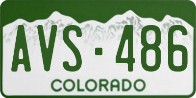 CO license plate AVS486