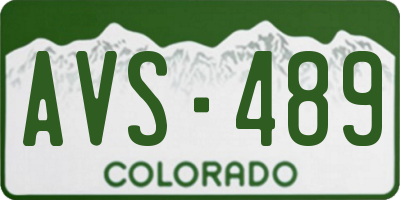 CO license plate AVS489