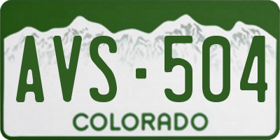 CO license plate AVS504