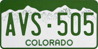 CO license plate AVS505