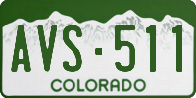 CO license plate AVS511