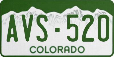 CO license plate AVS520