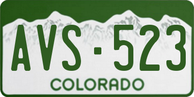 CO license plate AVS523