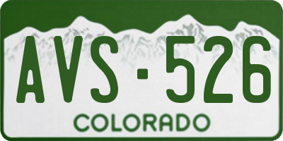 CO license plate AVS526