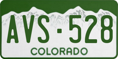 CO license plate AVS528