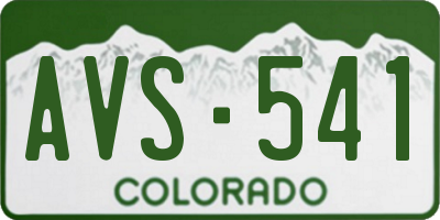 CO license plate AVS541