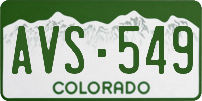 CO license plate AVS549
