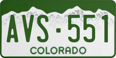 CO license plate AVS551