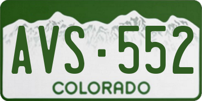 CO license plate AVS552