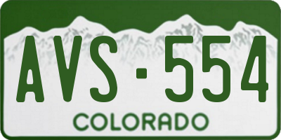 CO license plate AVS554