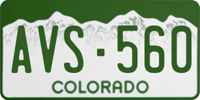 CO license plate AVS560