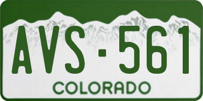 CO license plate AVS561