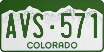 CO license plate AVS571