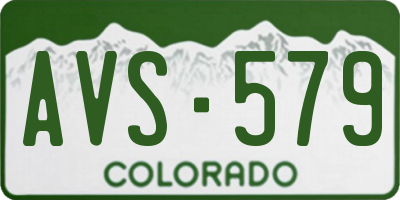 CO license plate AVS579