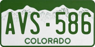 CO license plate AVS586