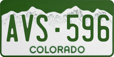 CO license plate AVS596