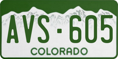 CO license plate AVS605