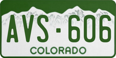 CO license plate AVS606