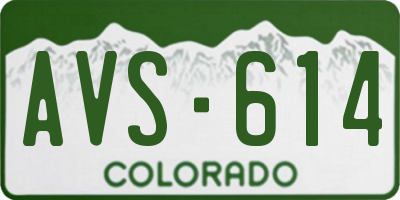 CO license plate AVS614
