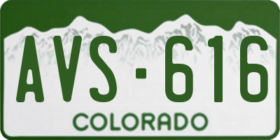 CO license plate AVS616