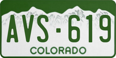 CO license plate AVS619