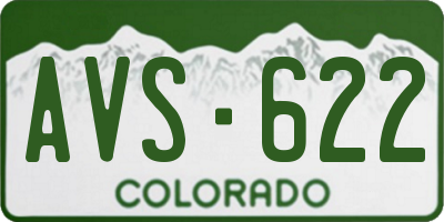 CO license plate AVS622