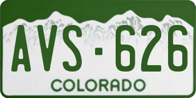 CO license plate AVS626