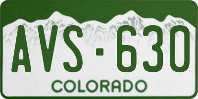 CO license plate AVS630