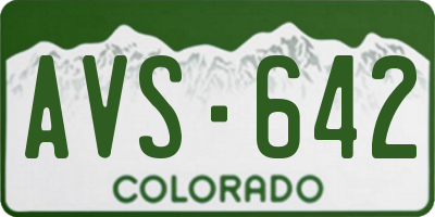 CO license plate AVS642