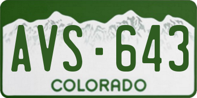 CO license plate AVS643