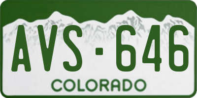 CO license plate AVS646