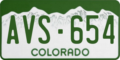 CO license plate AVS654