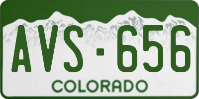 CO license plate AVS656