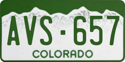 CO license plate AVS657