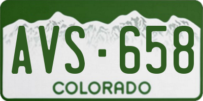 CO license plate AVS658