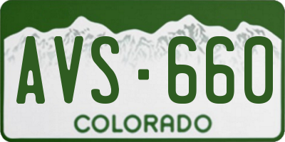 CO license plate AVS660