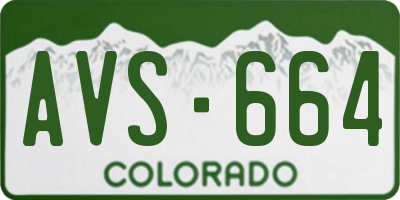 CO license plate AVS664