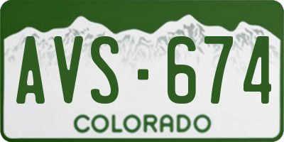 CO license plate AVS674