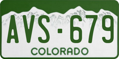 CO license plate AVS679