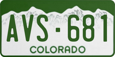 CO license plate AVS681
