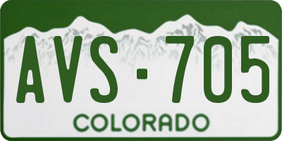 CO license plate AVS705