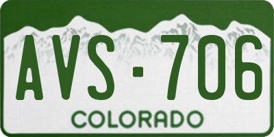 CO license plate AVS706