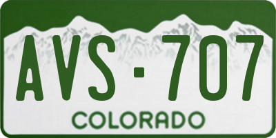 CO license plate AVS707