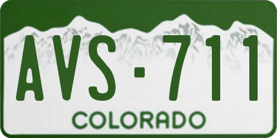CO license plate AVS711
