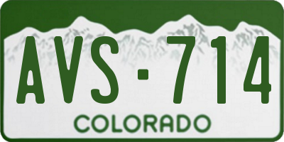 CO license plate AVS714